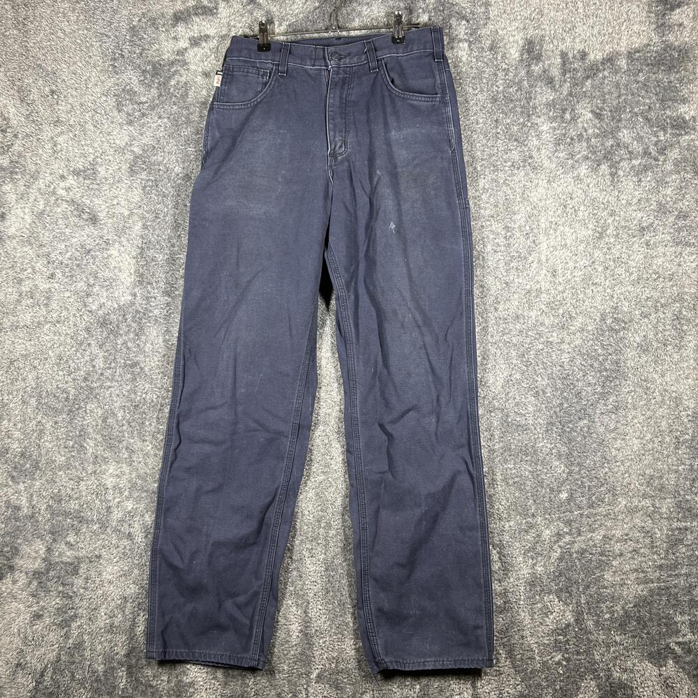 Carhartt Pants Mens 30x34 Blue Carpenter Flame-Resistant Canvas Workwear